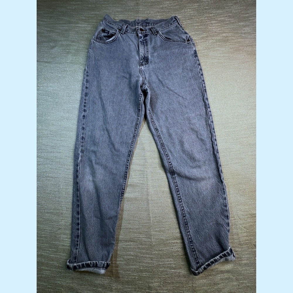 Mom Jeans Vintage Lee High Waisted  Light Wash Tapered Leg Denim 29x28